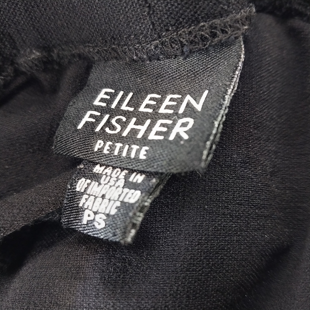 Eileen Fisher Cropped Black Wide-Leg Classic Minimalist Workwear Pants - Picture 8 of 11